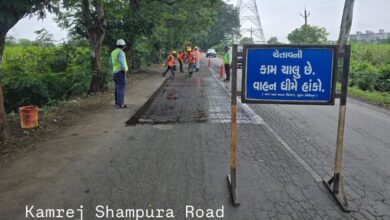 Photo of માર્ગ અને મકાન વિભાગ-૨(ગ્રામ્ય) હેઠળના ક્ષતિગ્રસ્ત રસ્તાઓનું યુદ્ધના ધોરણે રિપેરિંગ કાર્ય શરૂ કરાયું