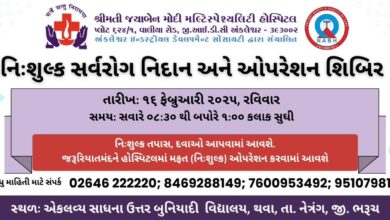 Photo of એકલવ્ય વિદ્યાલય થવા ખાતે જયાબેન મોદી હોસ્પિટલ અંકલેશ્વર દ્વારા મેગા મેડિકલ કેમ્પનું આયોજન